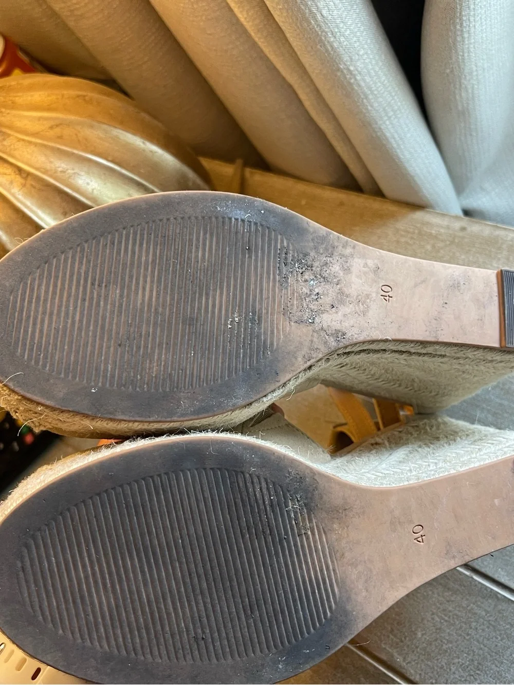 H&M Nude Ankle-Strap Espadrille Wedges